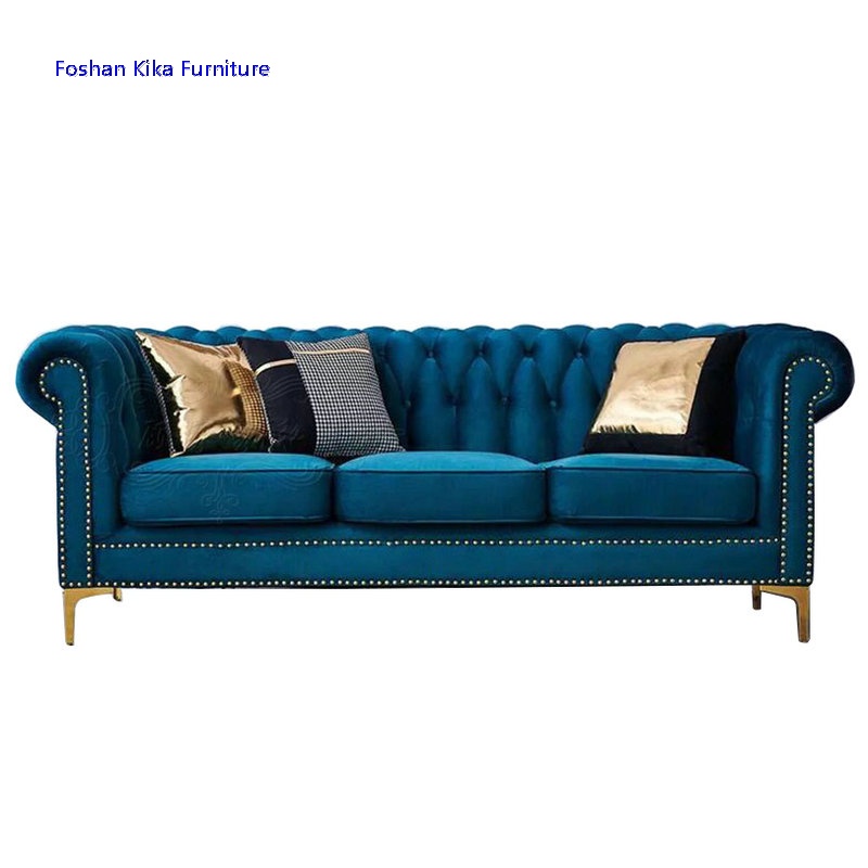 blue chesterfield couch