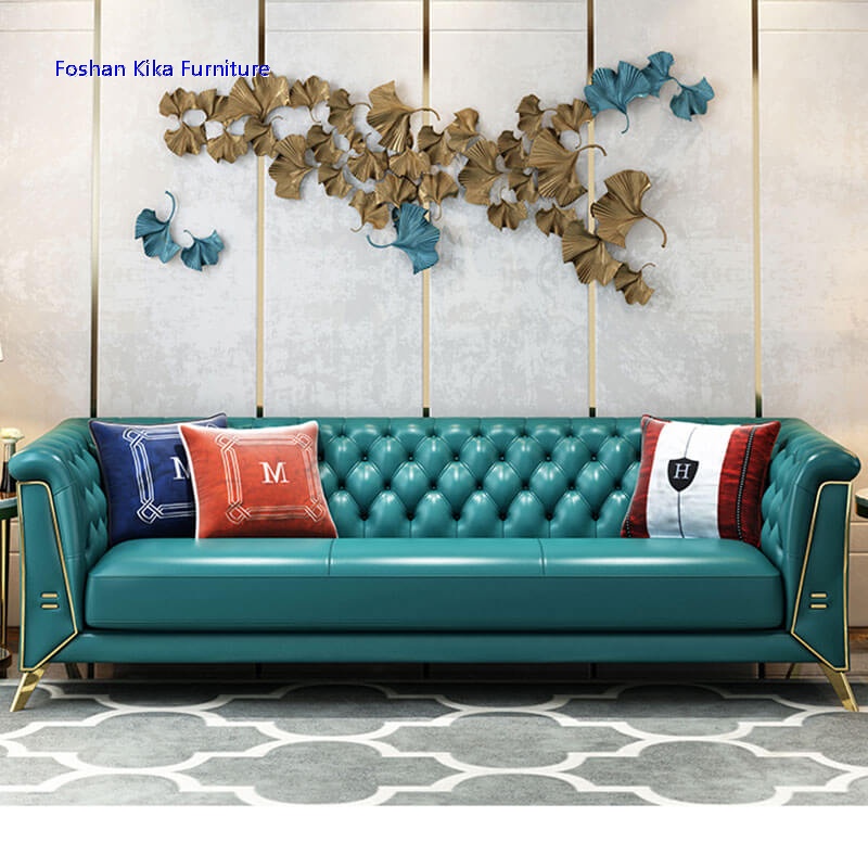 Green leather Couch