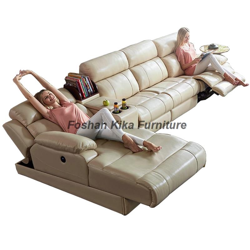 L shape recliner sofa