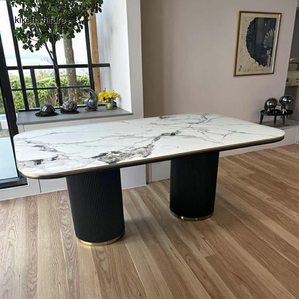 Black Cylinder Dining Table