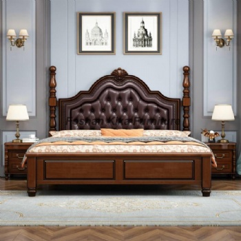 Brown Wood Bed