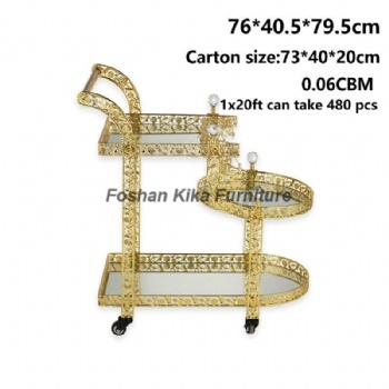 Food Trolley Cart With Crystal