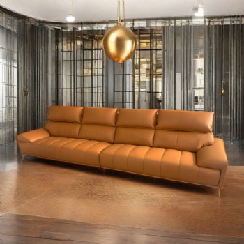 Caramel Color Leather Sofa