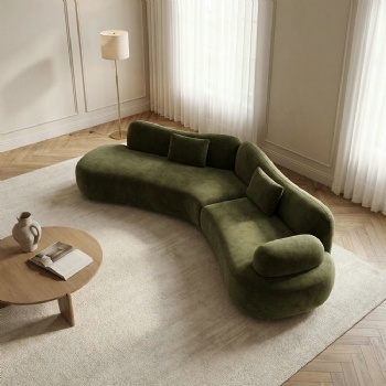 designer style curved sofa