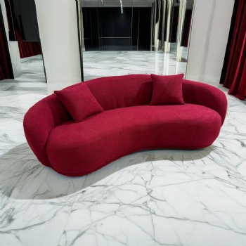 Red fabric sofa